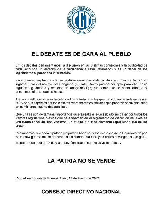 La CGT denunció lobby de legisladores y estudios de abogados en el Hotel Savoy por la ley «ómnibus» 2 image 8
